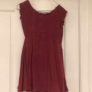 Red smocked dress